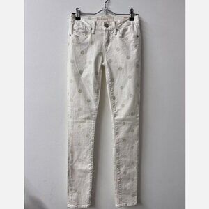 Marc by Marc Jacob Bright White Dot Lou Skinny Ankle Denim Jeans Women size 25